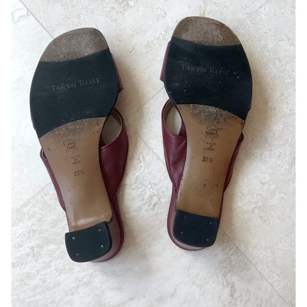 Taryn Rose Burgundy Slip on Sandals sz 7.5 - Picture 4 of 4